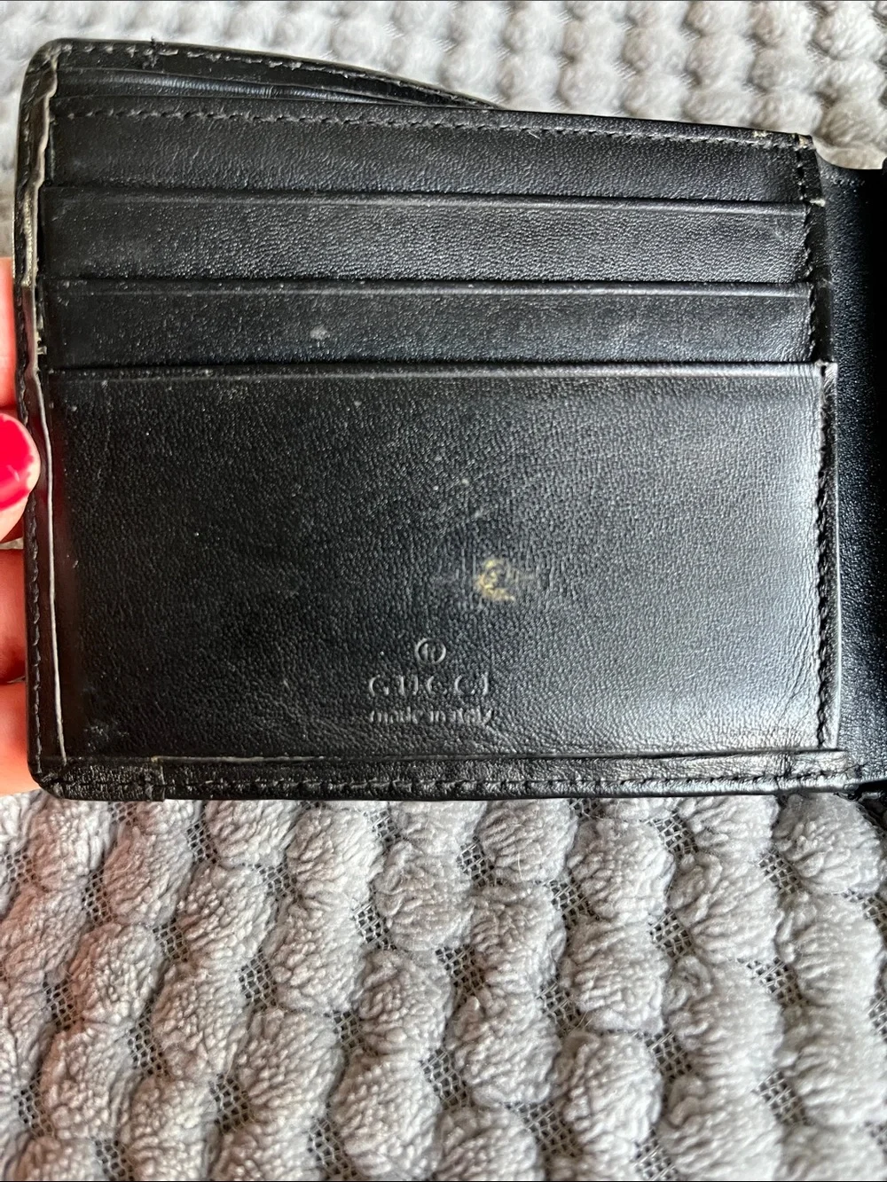 Gucci Black Embossed GG Leather Wallet